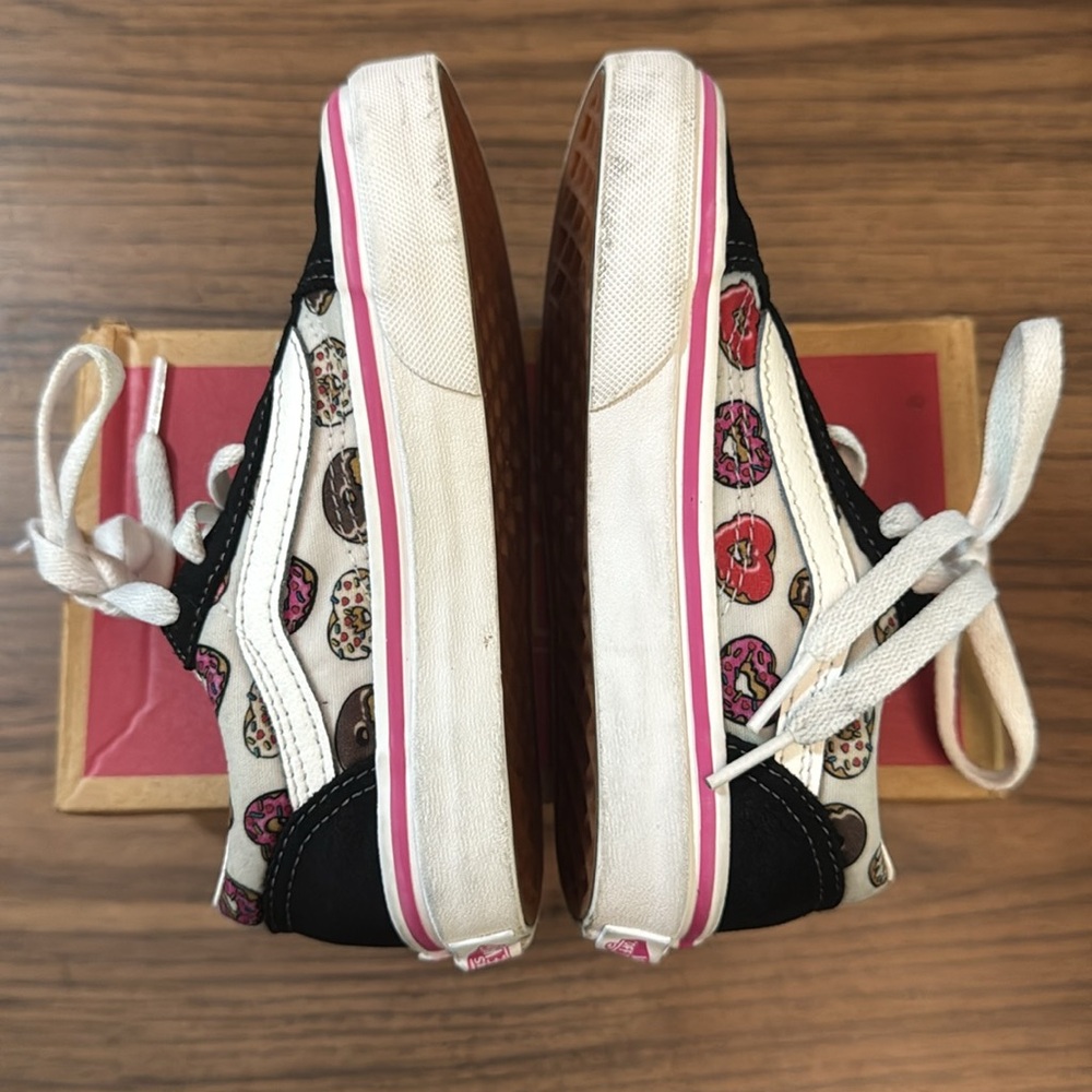 Vans Old Skool Kids Sneakers Black Pink Donuts Size 12 - Picture 7 of 11